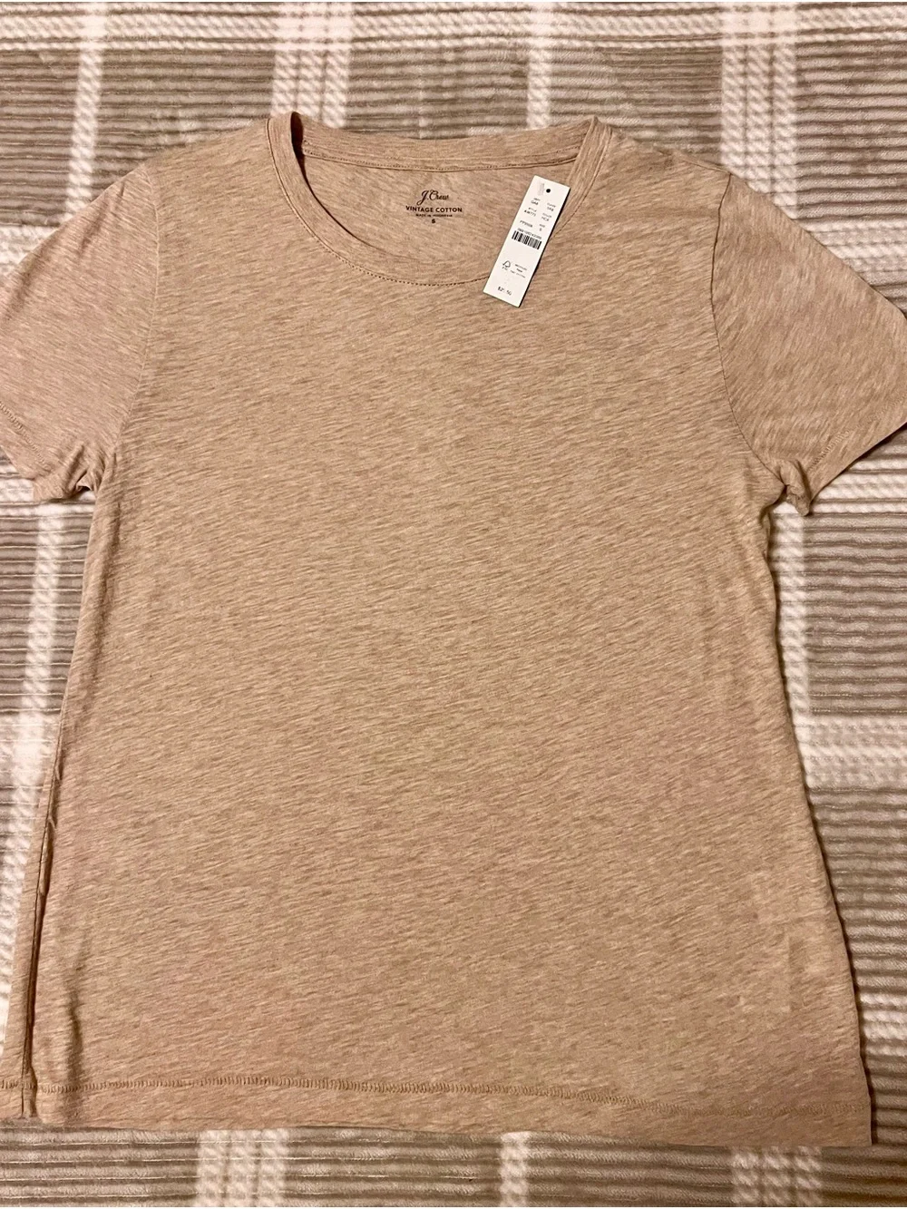 J. Crew Short-Sleeve Crewneck Tee in Tan
